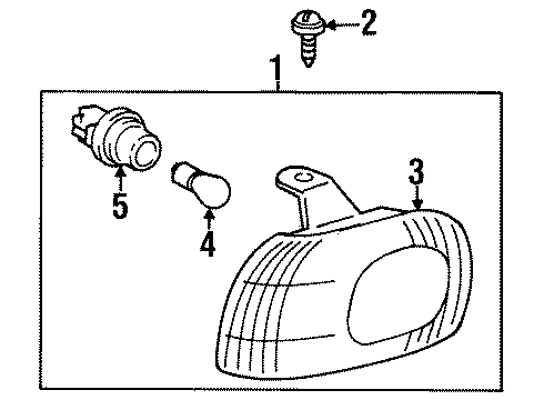 2002 Chevy Prizm Lamp,Front Turn Signal Diagram for 94857189