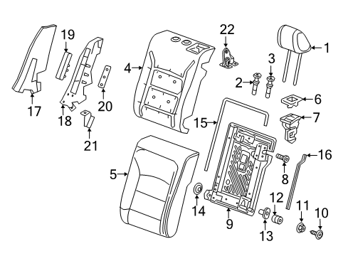 2019 Chevy Cruze Cover Assembly, R/Seat Bk *Black Diagram for 42660036