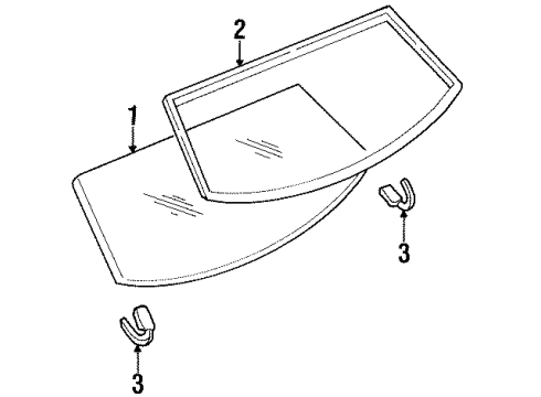 1998 Chevy Monte Carlo Back Glass, Reveal Moldings Diagram