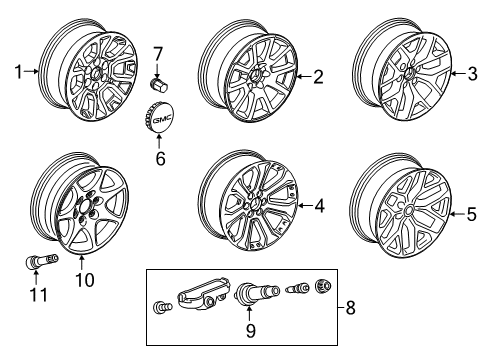 2019 GMC Yukon XL Wheels Diagram