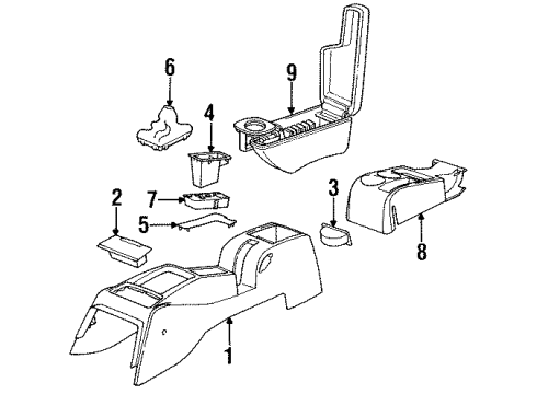 1994 Saturn SC1 Console Diagram