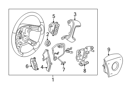 2007 Chevy Silverado 1500 Cover, Steering Wheel Lower *Nova Silver Diagram for 15844709