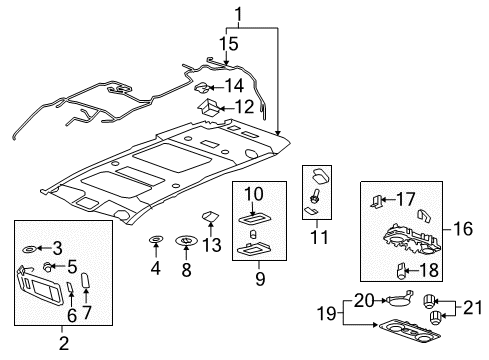 2017 Chevy Traverse Panel Assembly, Headlining Trim *Shale Diagram for 84074405