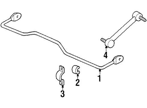 2000 Oldsmobile Intrigue Rear Suspension Components, Stabilizer Bar Diagram 1 - Thumbnail