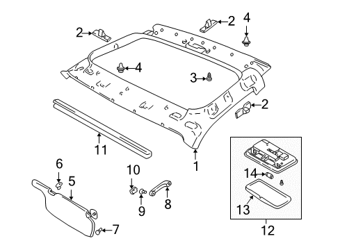 2001 Chevy Tracker Interior Trim - Roof Diagram 1 - Thumbnail