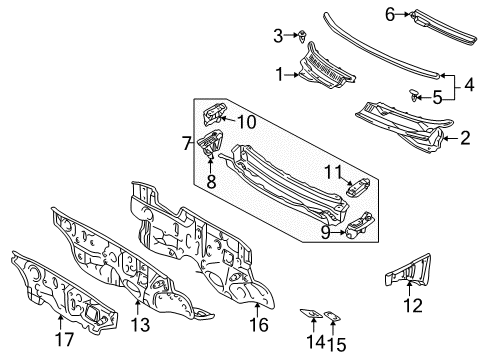 2003 Pontiac Vibe Panel,Dash Diagram for 88970774