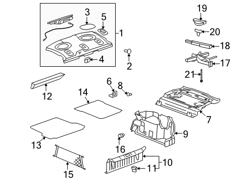 2009 Saturn Aura Interior Trim - Rear Body Diagram 2 - Thumbnail