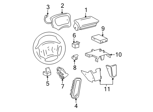 2001 Pontiac Sunfire Air Bag Components Diagram