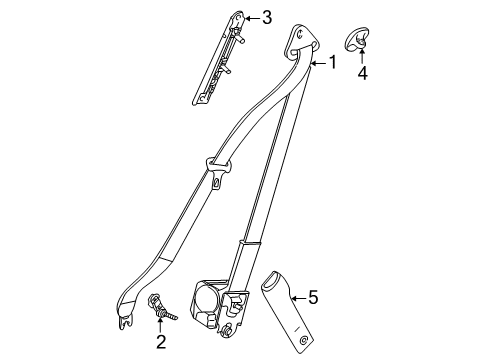 2002 Saturn Vue Passenger Seat Belt Buckle Kit *Medium Dark Gray Diagram for 22668377