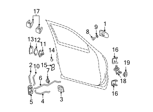 2006 GMC Sierra 1500 Front Door - Lock & Hardware Diagram 1 - Thumbnail