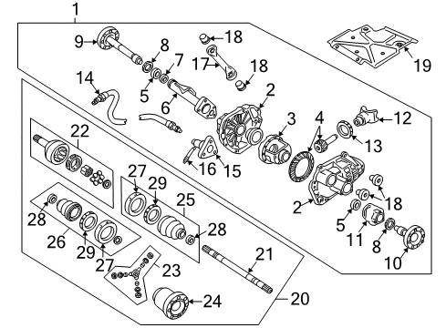 1994 Chevy S10 HOUSING, Front Axle U Joint Diagram for 26032309