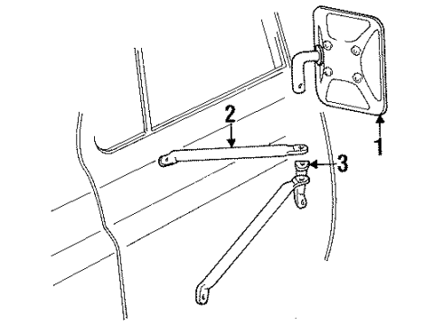 1990 GMC R3500 Outside Mirrors Diagram 3 - Thumbnail