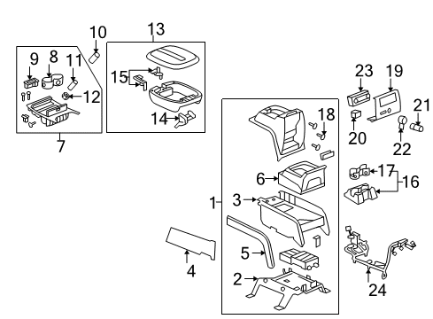 2013 Cadillac Escalade Compartment Assembly, Front Floor <See Guide/Bfo> *Ebony Diagram for 22889132