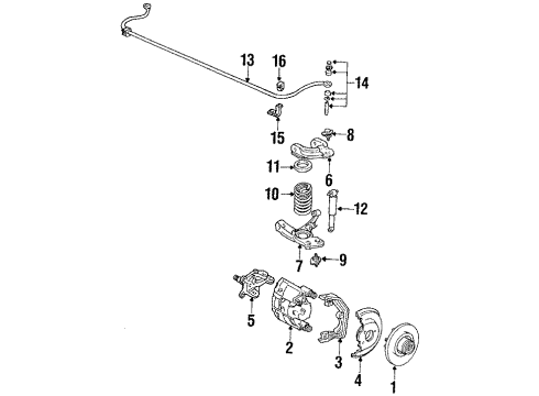 1988 Pontiac Fiero Arm Assembly, Front Control Upper Lh Diagram for 10068615