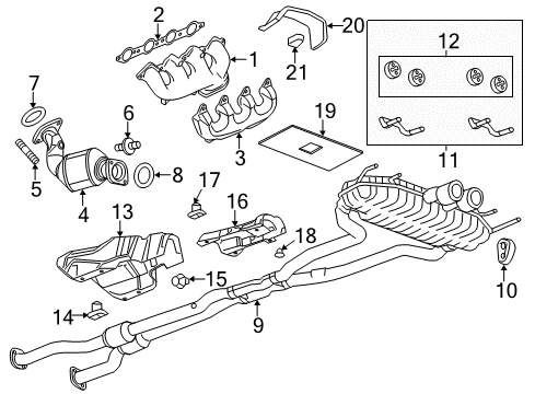 2013 Cadillac CTS Gasket, Exhaust Manifold Diagram for 12620947