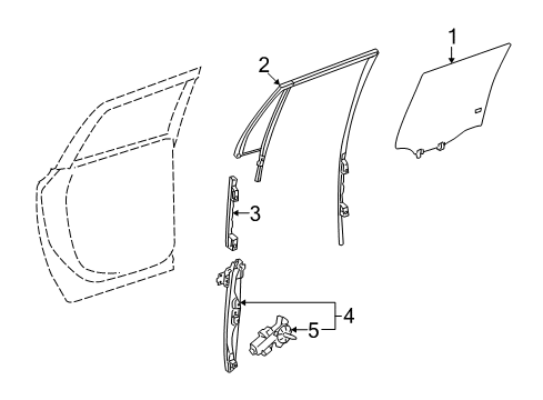 2011 Buick Enclave Rear Door - Glass & Hardware Diagram