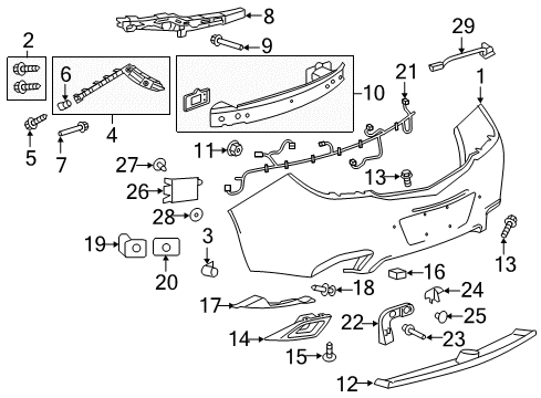 2014 Buick Regal Bracket, Rear Parking Asst Alarm Sensor Diagram for 13399078