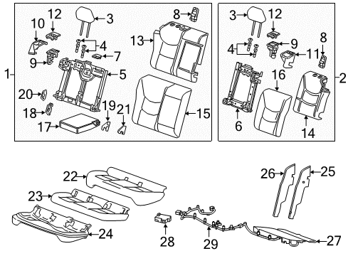 2020 Chevy Bolt EV Bezel Assembly, R/Seat Anc Plt *Dk Galvanizee Diagram for 42708796