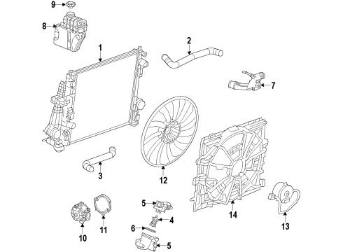 2017 Cadillac CTS Cooling System, Radiator, Water Pump, Cooling Fan Diagram 10 - Thumbnail