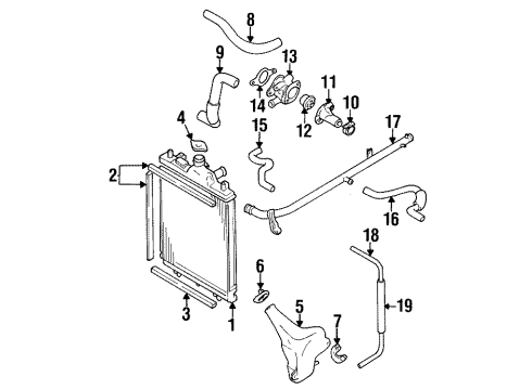 1999 Chevy Metro Radiator Coolant Hose Diagram for 30013096