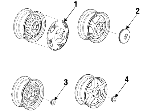 1999 Pontiac Grand Prix Hub Cap ASSEMBLY *Gold Tint Diagram for 9593785