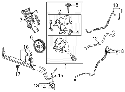 2021 Chevy Silverado 2500 HD P/S Pump & Hoses, Steering Gear & Linkage Diagram 2 - Thumbnail