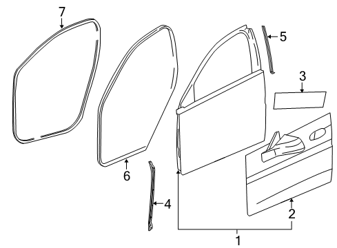 2015 Buick LaCrosse Door Assembly, Front Side (Lh) Diagram for 23282694