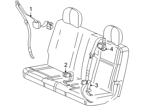 2005 Buick Terraza Rear Seat Belts Diagram 2 - Thumbnail