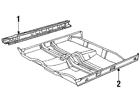 1991 Cadillac Eldorado Cap End Molding Rocker Outer Panel Rear *Black Diagram for 20642708