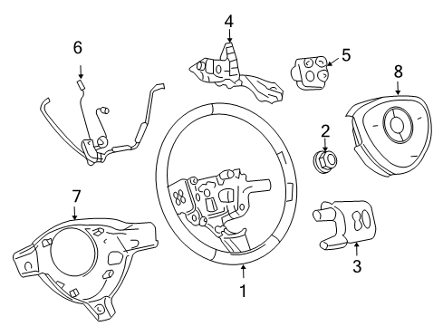 2005 Pontiac Montana Nut, Steering Wheel Diagram for 21044092