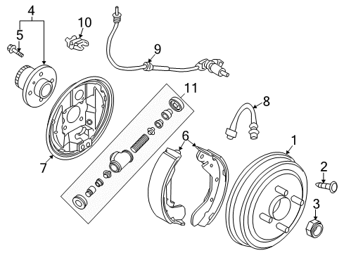 2008 Chevy Aveo Plate Asm,Rear Brake Backing Diagram for 96574702