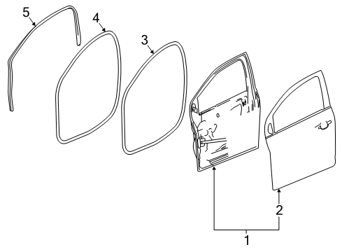 2016 Chevy Spark Weatherstrip Assembly, Front Side Door (Door Side) Diagram for 42454858