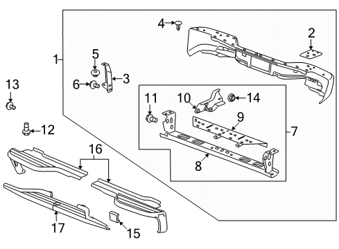 2010 Cadillac Escalade EXT Rear Bumper Diagram 2 - Thumbnail