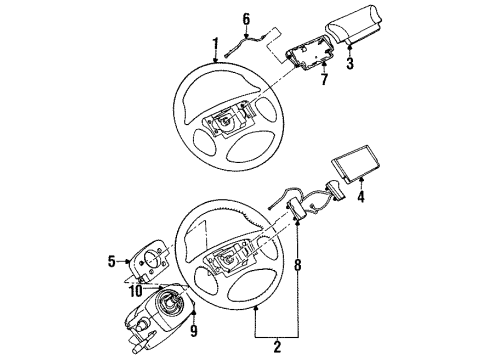 1992 Pontiac Grand Am Cnct Assembly, Steering Wheel Pad Diagram for 16753782