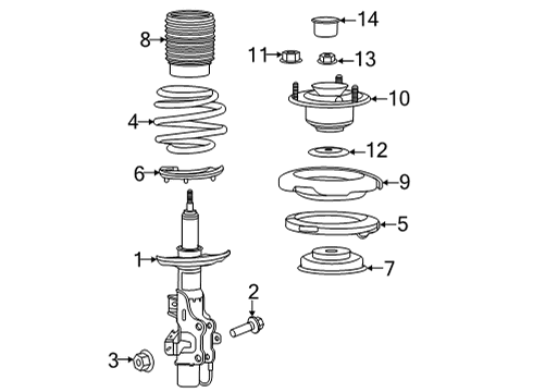 2021 Cadillac CT4 Struts & Components - Front Diagram 1 - Thumbnail