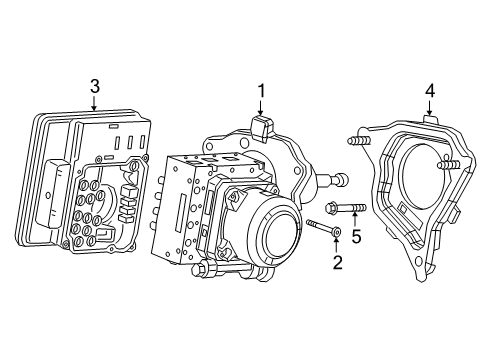 2020 Cadillac CT6 ABS Components Diagram