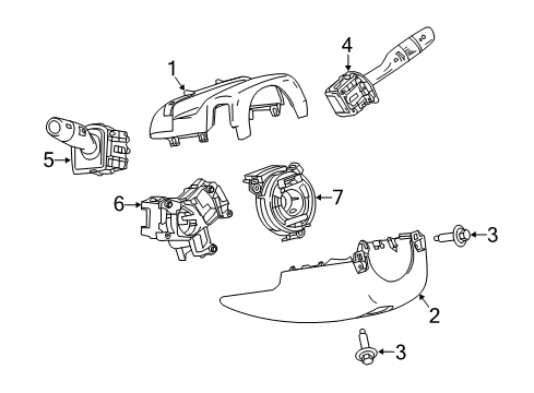 2016 Chevy Malibu Shroud, Switches & Levers Diagram