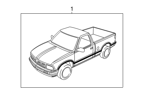 1994 Chevy S10 STRIPE, Front Fender and Body Ornamentation Diagram for 15682739