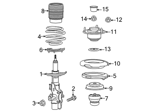 2021 Cadillac CT5 Mount Assembly, Front Strut Diagram for 84707099