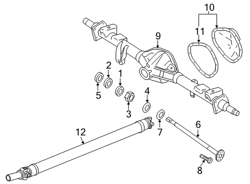 2007 GMC Sierra 3500 HD Axle Housing - Rear Diagram 3 - Thumbnail