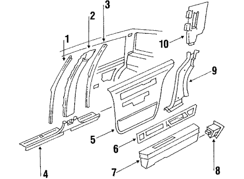 1985 Oldsmobile 98 Panel, Finish Shroud Side Light Side *Black Diagram for 20617487