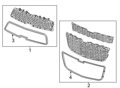 2013 Chevy Sonic Grille & Components Diagram