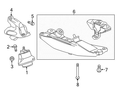 2017 Chevy Camaro Engine & Trans Mounting Diagram 2 - Thumbnail