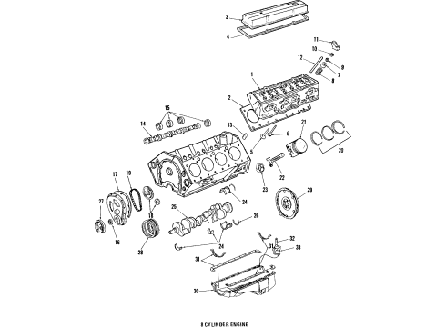 1985 Chevy Camaro Cover Assembly, Valve Rocker Arm Diagram for 93438953