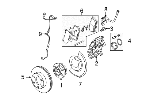 2006 Hummer H3 Hose Assembly, Front Brake Diagram for 22824124