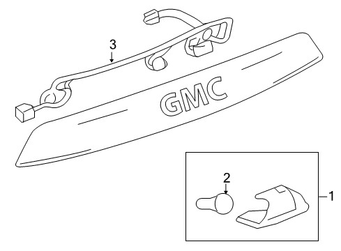 2013 GMC Terrain Harness Assembly, Rear License Plate Lamp Wiring Diagram for 22800723