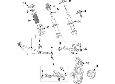 2023 Chevy Corvette Link Assembly, Front Stabilizer Shaft Diagram for 22945601