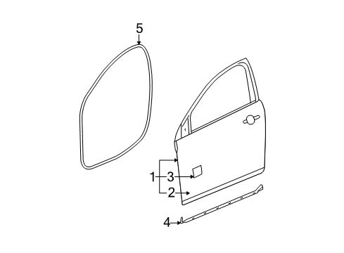 2007 Saturn Aura Front Door, Body Diagram 2 - Thumbnail