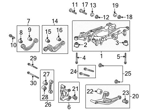 2013 Buick LaCrosse Rear Upper Suspension Control Arm Assembly Diagram for 23216530