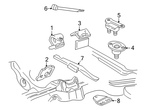 1999 GMC Jimmy Engine & Trans Mounting Diagram